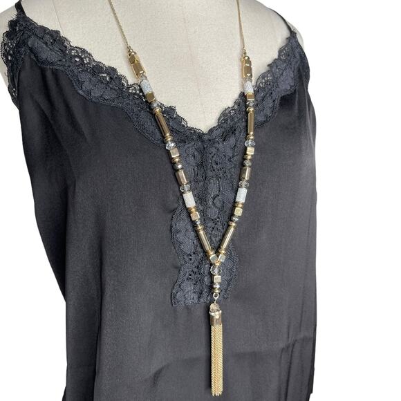 The Limited Gold and Silver Beaded Tassel Necklace - Picture 7 of 7